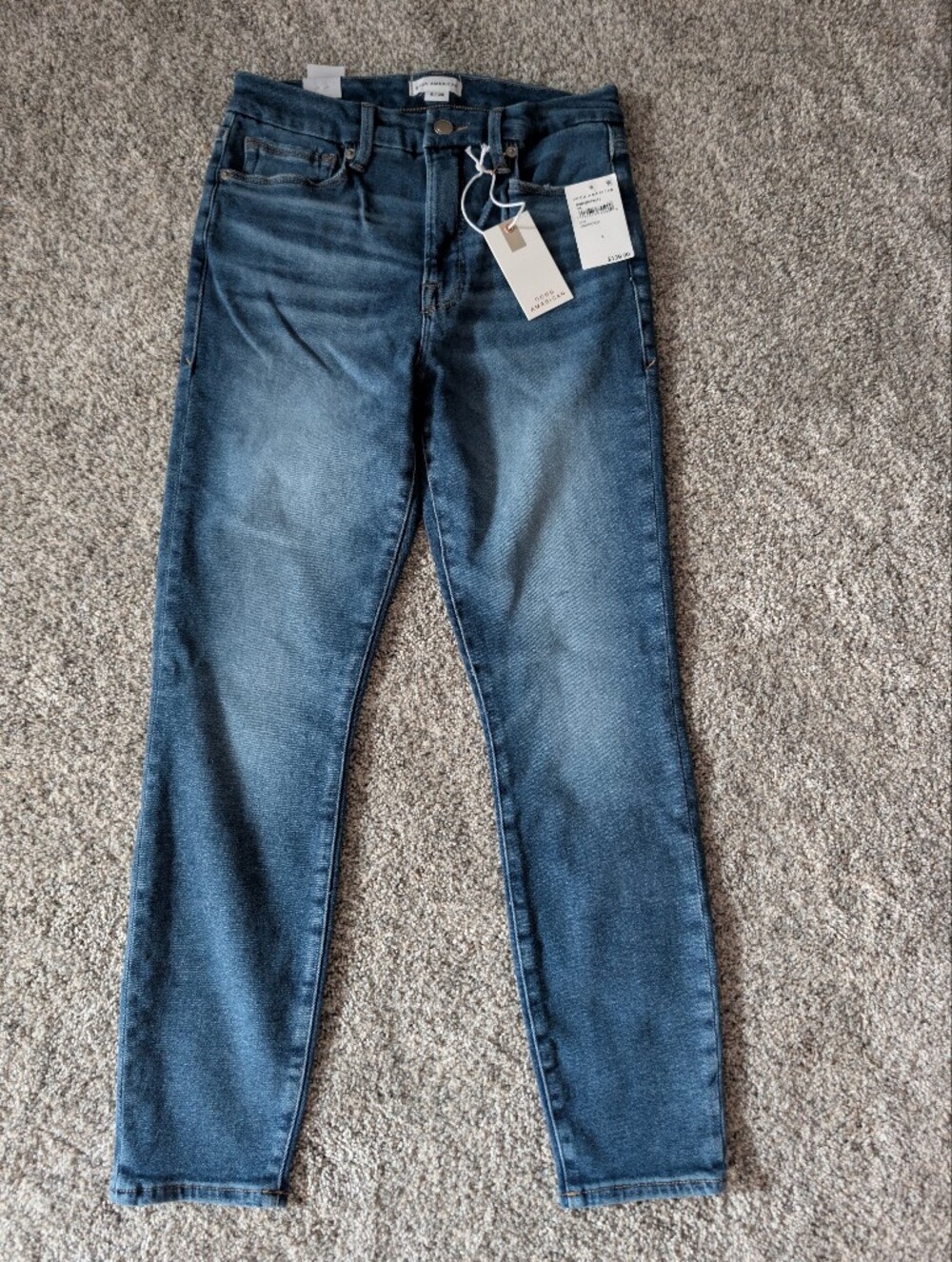 NWT Good American Good Waist Skinny Jeans High Rise Dark Wash Sz 6/28 - Picture 1 of 7